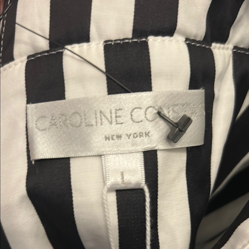 Caroline Constas Black and White Striped Garment
